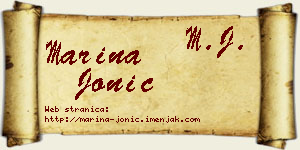 Marina Jonić vizit kartica